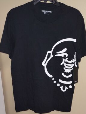 True Religion - Classic Buddha Off-Center Print T-Shirt Men Small, NWT